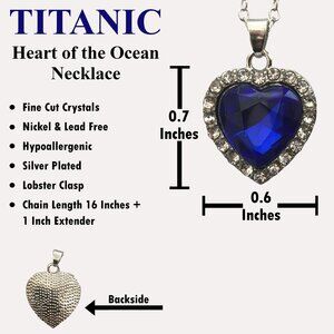 Heart of the Ocean Necklace Jewelry Set - Titanic Bracelet Crystal Pendant